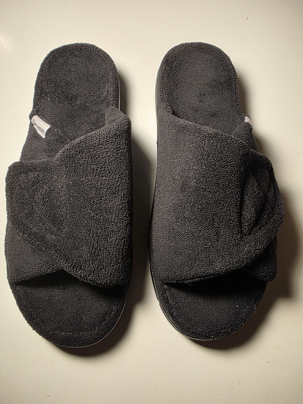 Plush Wrap Slide Sandals — Charcoal